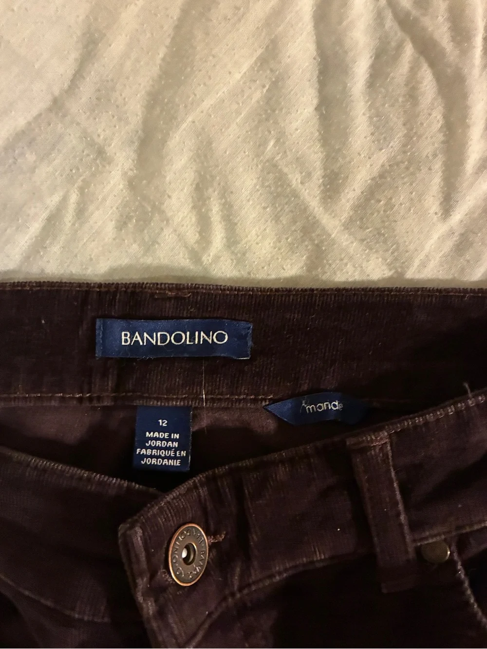 Bandolino Men’s Dark Brown Corduroy Pants
